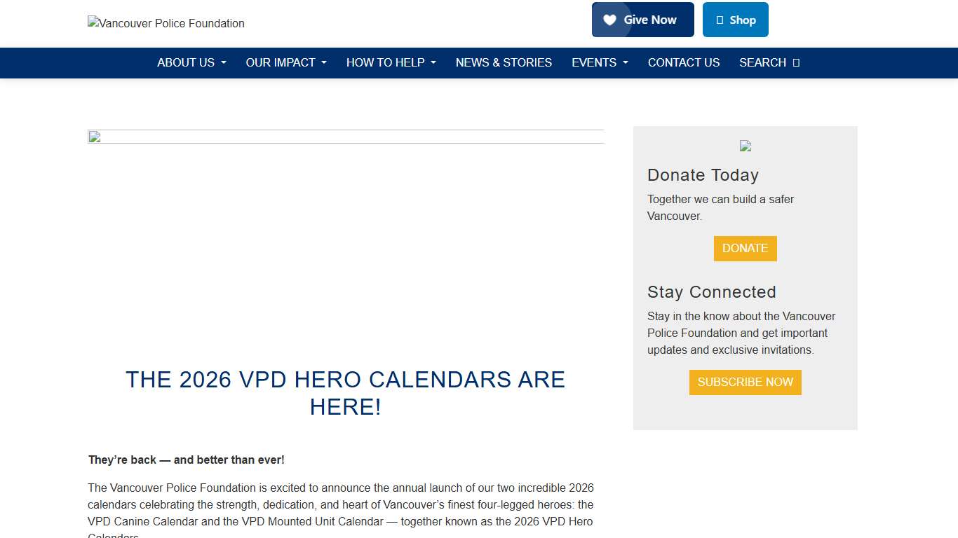 The 2026 VPD Hero Calendars Are Here! – Vancouver Police Foundation